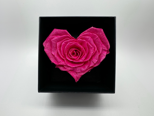 Fuschia Shimmer 10cm Infinity Rose-Heart Collection
